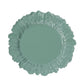 20-Pack 10" Plastic Dinner Plates – Dusty Sage Green Reef Design Party Plates – Elegant Disposable Tableware
