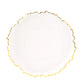 20 Pack 10" Plastic Dinner Plates – Clear Reef Design with Gold Rim, Elegant Disposable Party Tableware