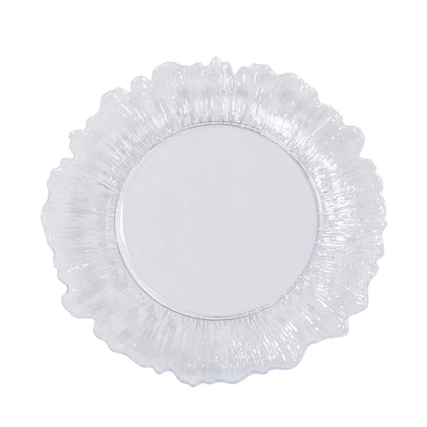 20-Pack 10" Plastic Dinner Plates – Clear Reef Design Party Plates – Elegant Disposable Tableware