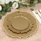 20-Pack 10" Plastic Dinner Plates – Gold Reef Design Party Plates – Elegant Disposable Tableware