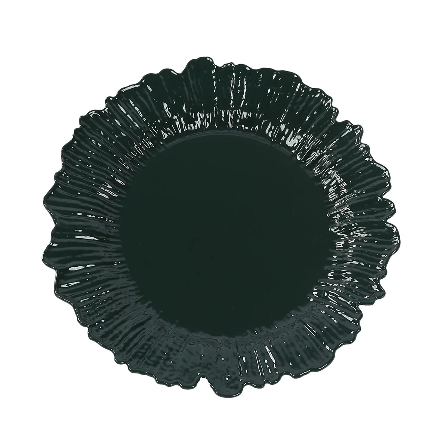 20-Pack 10" Plastic Dinner Plates – Hunter Emerald Green Reef Design Party Plates – Elegant Disposable Tableware