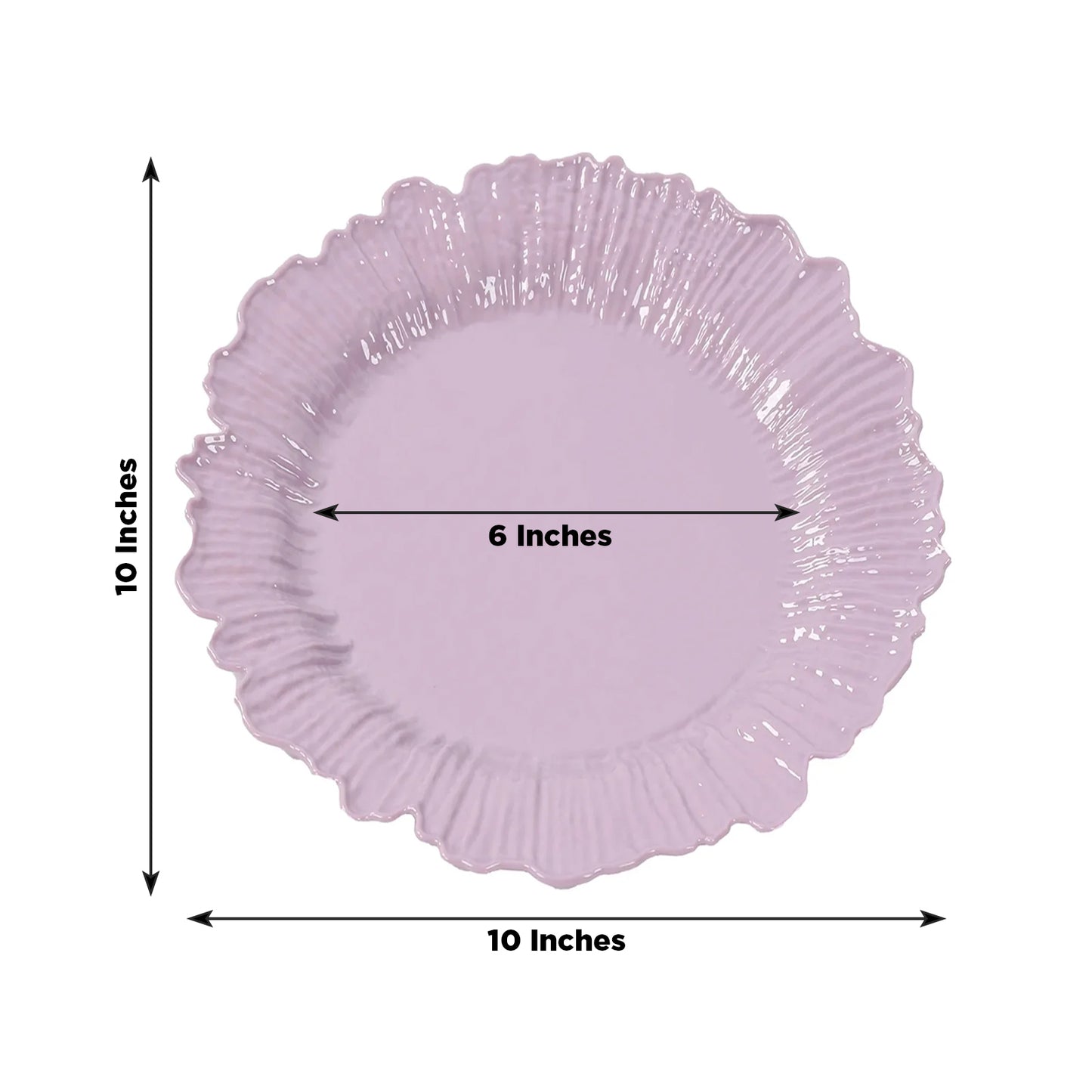 Lavender disposable dinner plate with elegant reef design.
