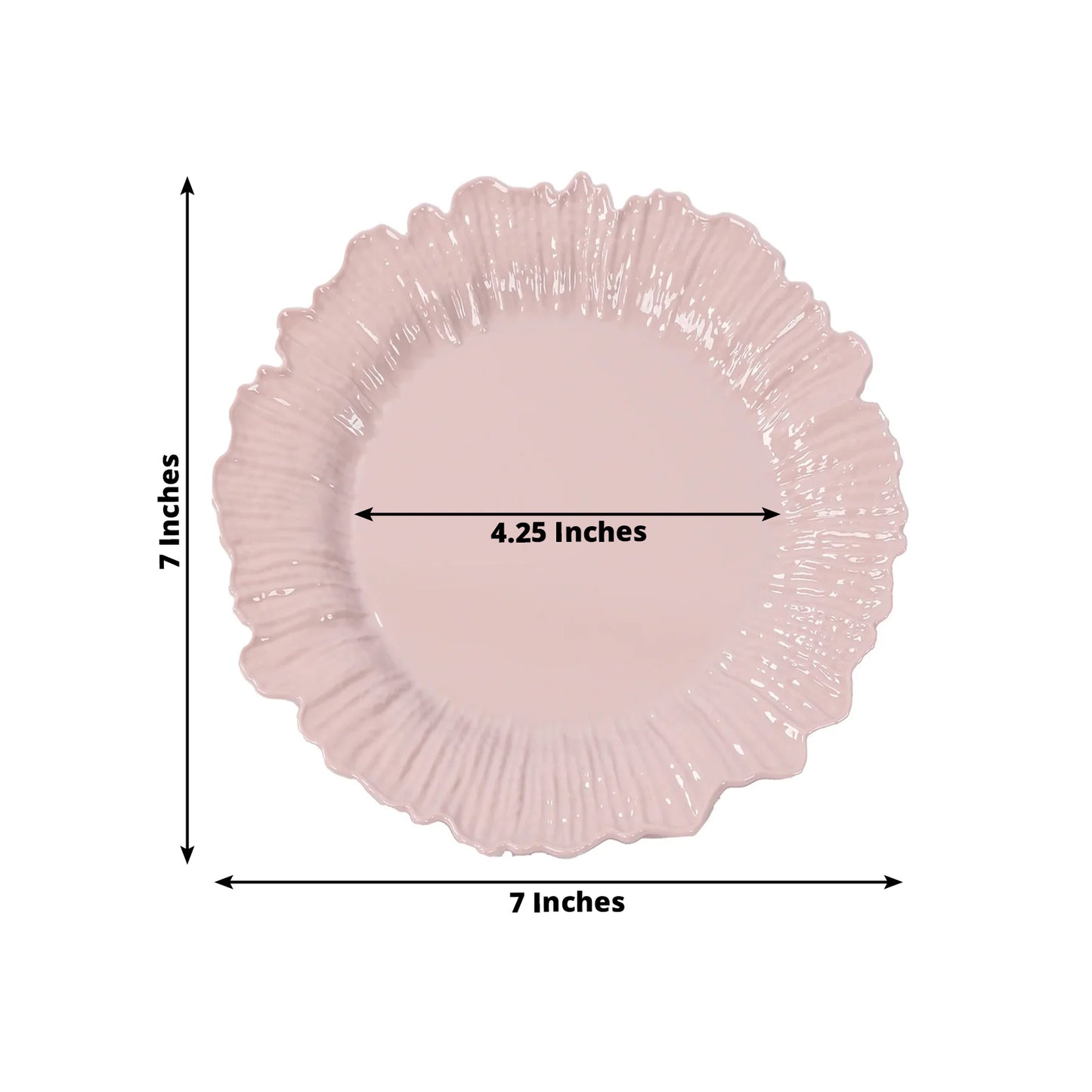 20-Pack 7" Plastic Dessert Plates – Blush Reef Design Appetizer Salad Party Plates – Elegant Disposable Tableware