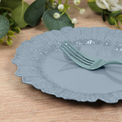 Dusty Blue Reef Design 7" Dessert Plates