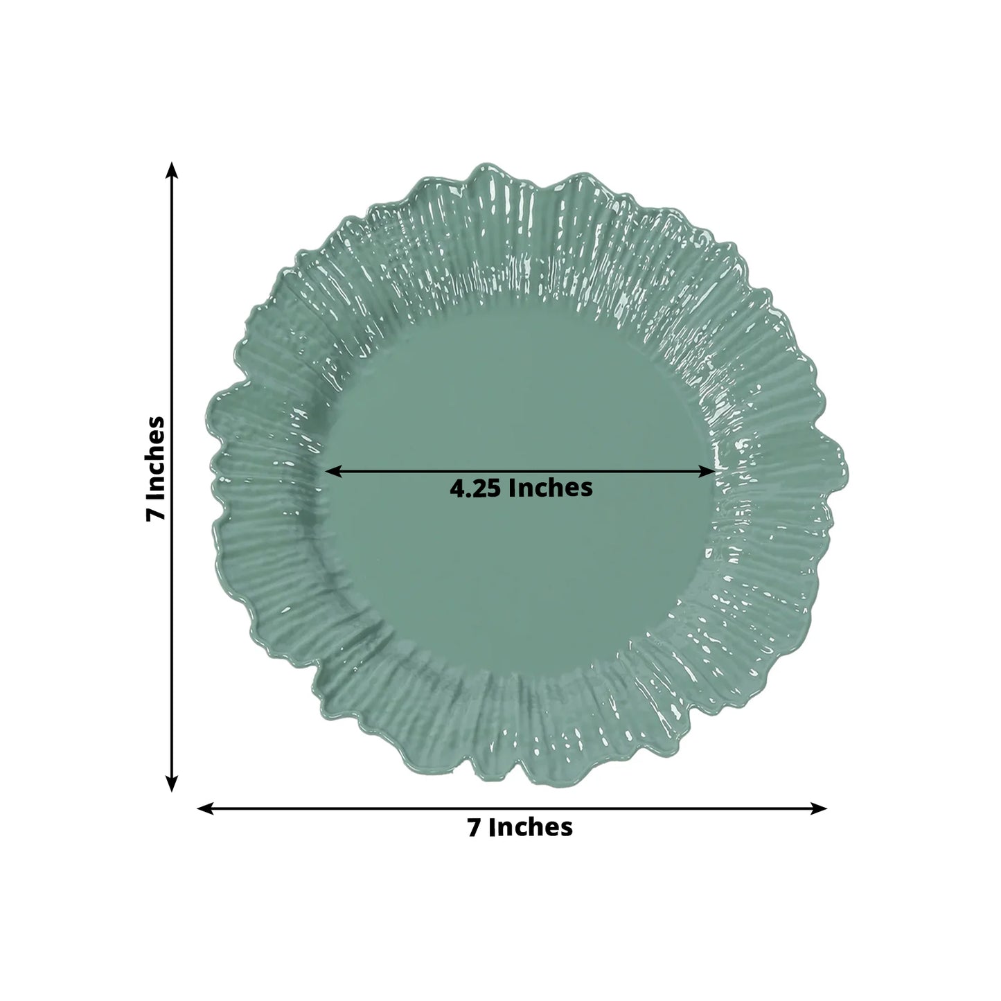 20-Pack 7" Plastic Dessert Plates – Dusty Sage Green Reef Design Appetizer Salad Party Plates – Elegant Disposable Tableware