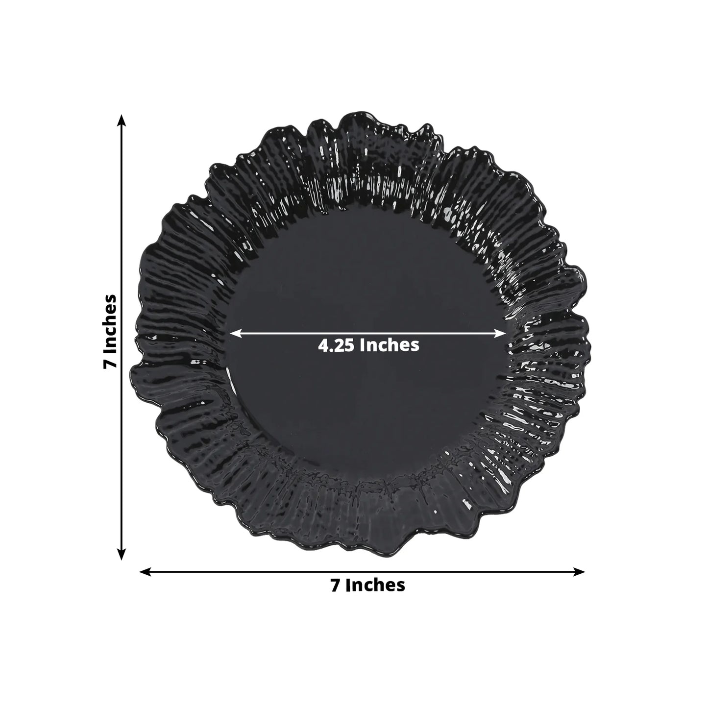 20-Pack 7" Plastic Dessert Plates – Black Reef Design Appetizer Salad Party Plates – Elegant Disposable Tableware