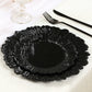 20-Pack 7" Plastic Dessert Plates – Black Reef Design Appetizer Salad Party Plates – Elegant Disposable Tableware