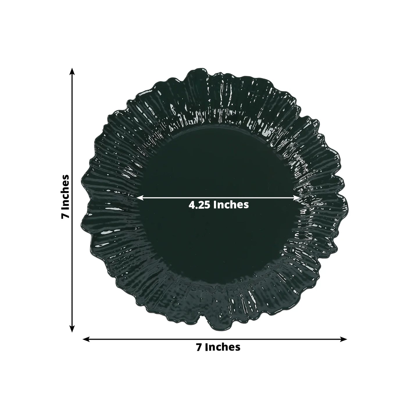 20-Pack 7" Plastic Dessert Plates – Hunter Emerald Green Reef Design Appetizer Salad Party Plates – Elegant Disposable Tableware