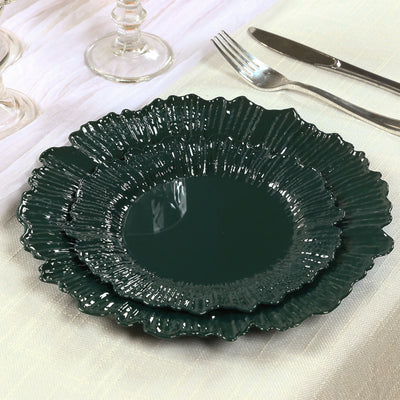 Hunter Green Reef Design 7" Dessert Plates
