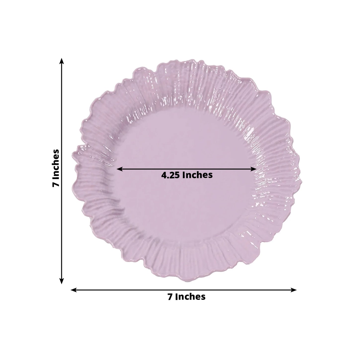 20-Pack 7" Plastic Dessert Plates – Lavender Lilac Reef Design Appetizer Salad Party Plates – Elegant Disposable Tableware