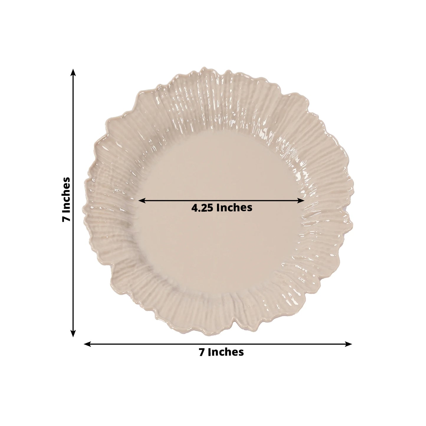 20-Pack 7" Plastic Dessert Plates – Taupe Reef Design Appetizer Salad Party Plates – Elegant Disposable Tableware