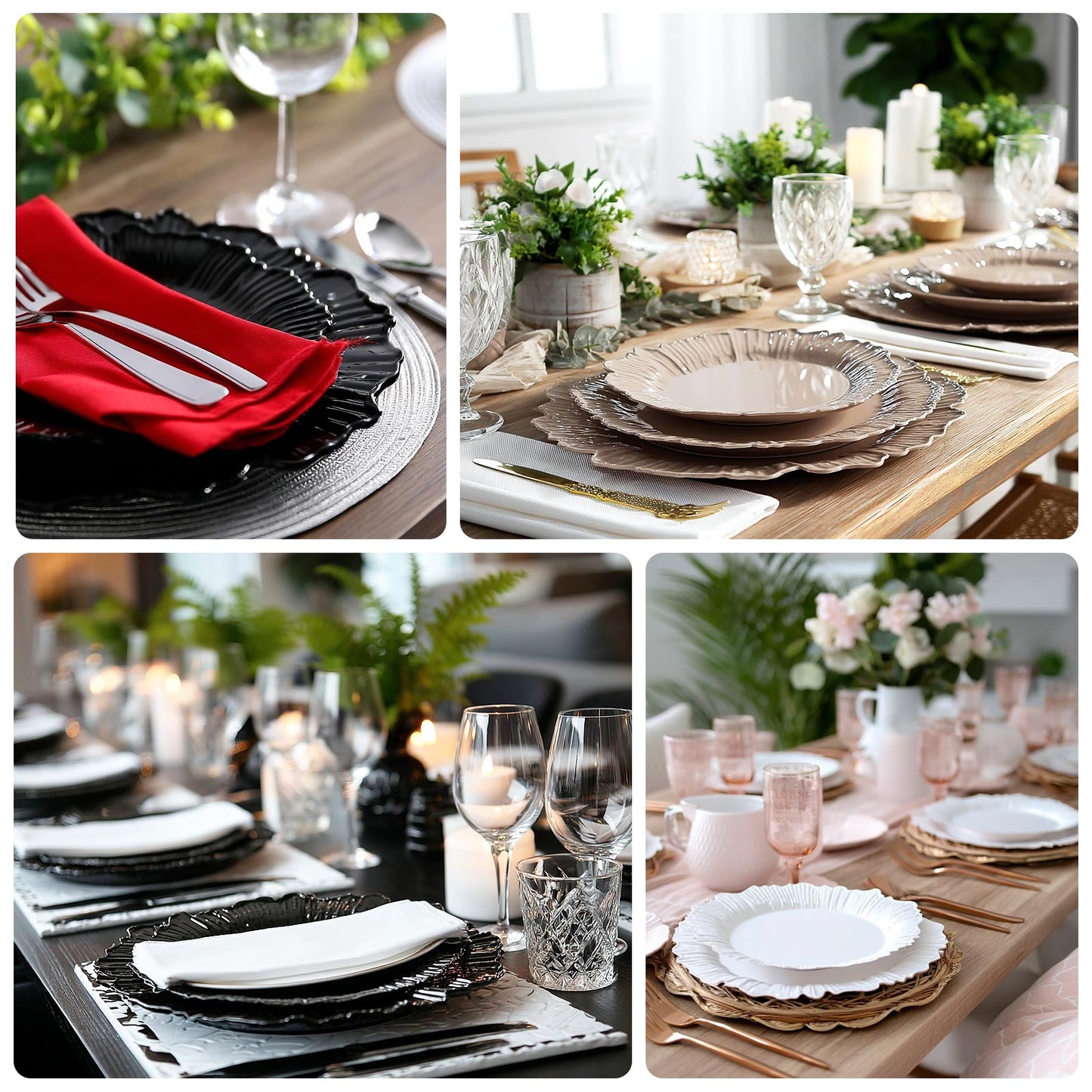 Elegant disposable dinner plates in lavender lilac reef design.