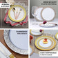 10 Pack | 10" Clear Hammered Design Plastic Dinner Plates With Gold Rim