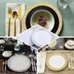 10 Pack | 10" Clear Hammered Design Plastic Dinner Plates With Gold Rim
