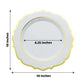10 Pack White Plastic Dinner Plates Round 10 Inch Disposable With Gold Rim