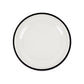 10 Pack Clear Regal Disposable Party Plates With Black Rim, 10" Round Plastic Dinner Plates