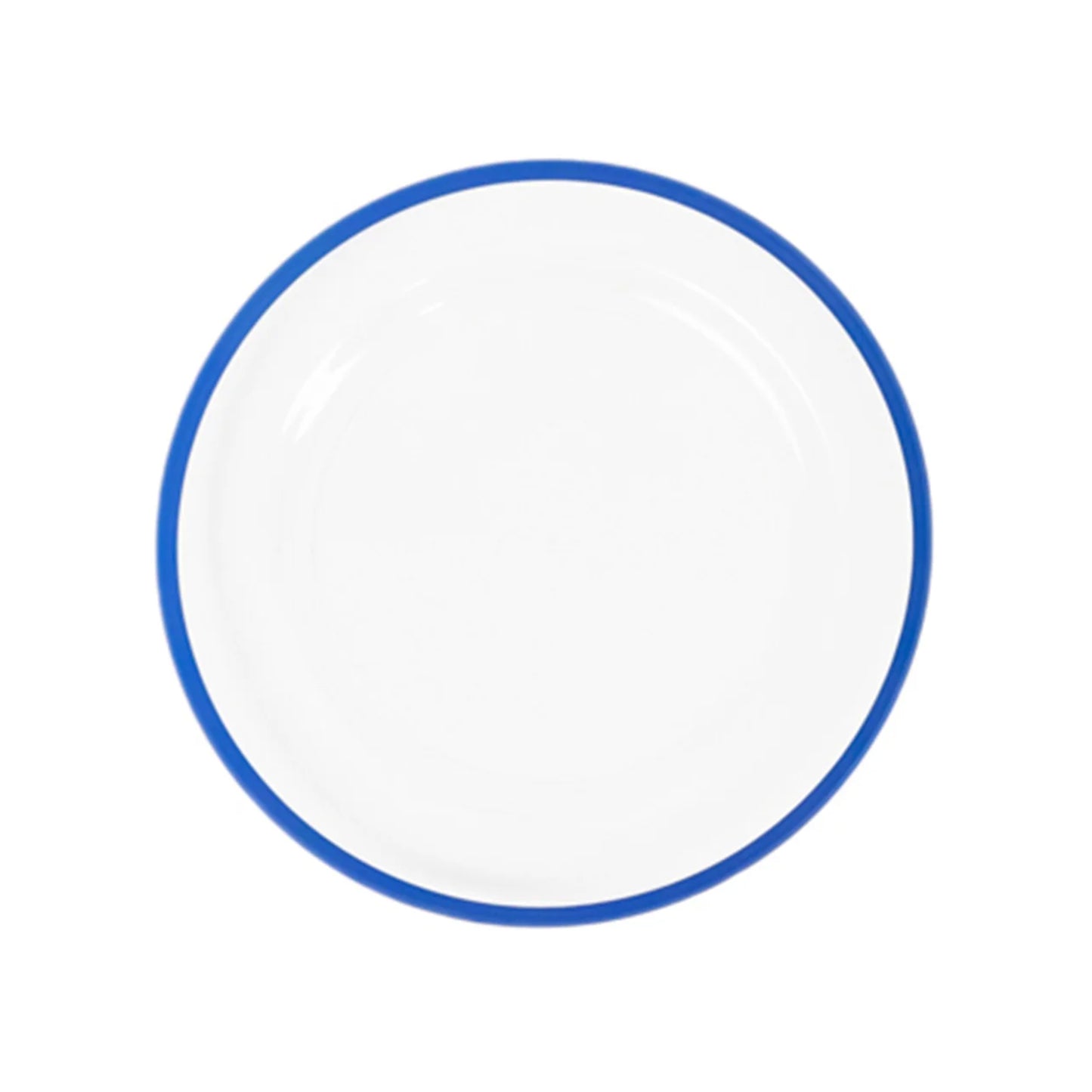 10 Pack Clear Regal Disposable Party Plates With Blue Rim, 10" Round Plastic Dinner Plates
