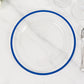10 Pack Clear Regal Disposable Party Plates With Blue Rim, 10" Round Plastic Dinner Plates