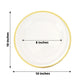 10 Pack Clear Regal Disposable Party Plates With Gold Rim, 10" Round Plastic Dinner Plates