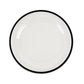 10 Pack Clear Regal Disposable Salad Plates With Black Rim, 7" Round Plastic Appetizer Dessert Plates