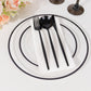 10 Pack Clear Regal Disposable Salad Plates With Black Rim, 7" Round Plastic Appetizer Dessert Plates