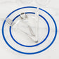 10 Pack Clear Regal Disposable Salad Plates With Blue Rim, 7" Round Plastic Appetizer Dessert Plates