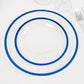 10 Pack Clear Regal Disposable Salad Plates With Blue Rim, 7" Round Plastic Appetizer Dessert Plates