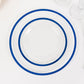 10 Pack Clear Regal Disposable Salad Plates With Blue Rim, 7" Round Plastic Appetizer Dessert Plates