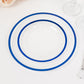 10 Pack Clear Regal Disposable Salad Plates With Blue Rim, 7" Round Plastic Appetizer Dessert Plates