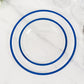 10 Pack Clear Regal Disposable Salad Plates With Blue Rim, 7" Round Plastic Appetizer Dessert Plates