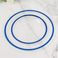 10 Pack Clear Regal Disposable Salad Plates With Blue Rim, 7" Round Plastic Appetizer Dessert Plates