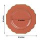 Rust terracotta dessert plates with gold rim, 10 pack, 8 inches in size.