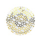 White and gold geometric disposable plastic plate.