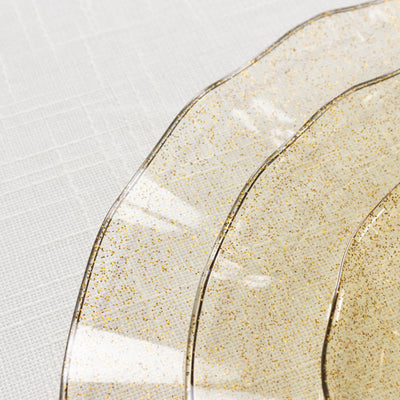 Perfectly Sized Round Gold Glitter&nbsp;Disposable Dinner Plates