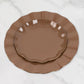 10 Pack 6" Heavy Duty Disposable Salad Plates with Gold Ruffled Rim, Coffee Brown Disposable Round Dinnerware