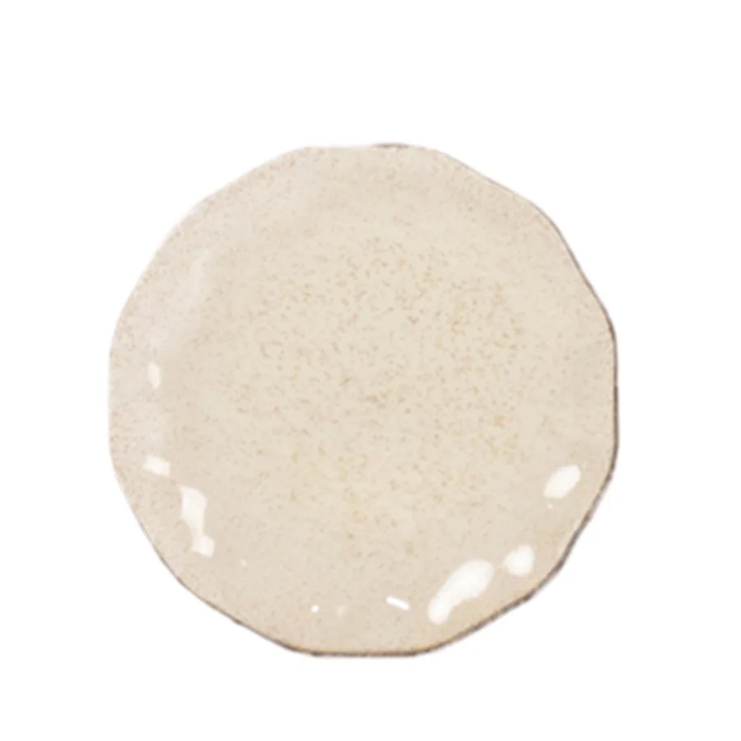 10 Pack Gold Glitter Plastic Salad Plates with Ruffled Rim, Transparent Heavy Duty Disposable Round Appetizer Dessert Dinnerware 6"