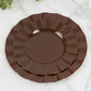 Cinnamon brown heavy duty disposable dinner plates with gold rim.