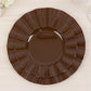 Cinnamon brown heavy-duty disposable dinner plates with gold rim.