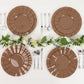 Coffee brown disposable dinner plates with gold ruffled rim.