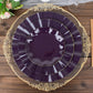 9" Purple Plates with Gold Ruffled Rim - 10 Pack Heavy Duty Disposable Dinnerware