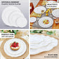 10 Pack | 9" White Hard Plastic Dinner Plates with Gold Ruffled Rim, Heavy Duty Disposable Dinnerware