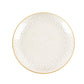 10 Pack Gold Glitter Clear Hammered Disposable Salad Plates, 7" Round Disposable Appetizer Dessert Plates With Gold Rim