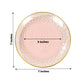 10 Pack Transparent Blush Hammered Plastic Salad Plates with Gold Rim, 7" Round Disposable Appetizer Dessert Plates