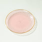 10 Pack Transparent Blush Hammered Plastic Salad Plates with Gold Rim, 7" Round Disposable Appetizer Dessert Plates