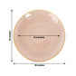 Dusty rose swirl plastic dinner plate with gold rim, 10 inches round.