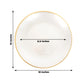 10" Round Transparent Pearl White Swirl Dinner Plate with Gold Rim