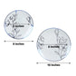 Set of 20 White Plastic Dinner Dessert Plates With Metallic Blue Floral Design, Disposable Round Party Plates - 8",10"