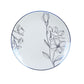 Set of 20 White Plastic Dinner Dessert Plates With Metallic Blue Floral Design, Disposable Round Party Plates - 8",10"