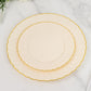 Ivory plates with gold flair rim, perfect for desserts and appetizers.