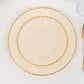 Ivory and gold flair rim disposable dessert appetizer plates.